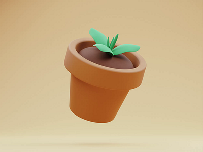Growth 3d 3d animation animated animation blender blender3d cute flower flower pot green illustration isometric nature plant pot toy