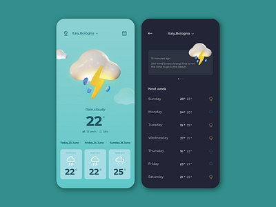 Weather APP app design icon illustration ui ux vector