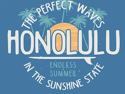 Perfect waves in the sunshine state Honolulu animation art branding design graphic design illustration illustrator logo minimal vector