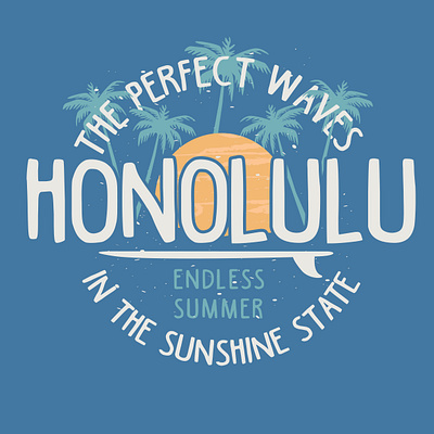 Perfect waves in the sunshine state Honolulu animation art branding design graphic design illustration illustrator logo minimal vector