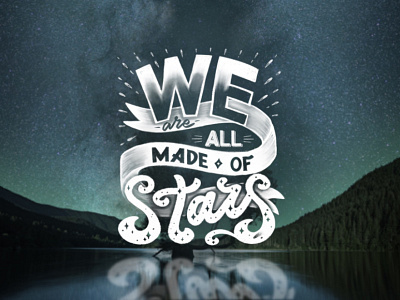 Hand lettering design handlettering illustration lettering mural space stars