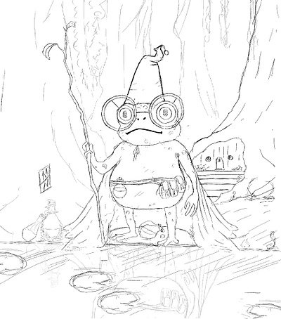 Magic frog cute fantasy frog illustration magic procreate sketch