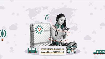 Traveler s Guide to Avoiding COVID 19 brand identity design photoshop vector