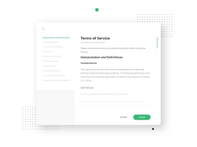 Terms of Service UI Design | Daily UI 089 adobe photoshop daily ui dailyui dailyuichallenge design minimalistic modern terms of service tos ui web design webdesign