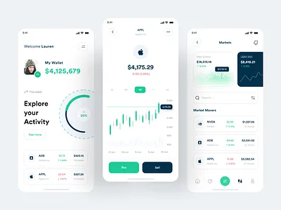 Stock Trading App adobe xd analytics app design bitcoin buy sell clean crypto crypto wallet exchange landing pagemnft market stock popular stock stock app trading trading app transfer ui design ui ux wallet