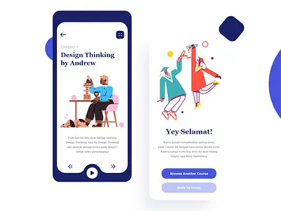 Course App branding course app design flat illustration learning minimal typography ui ui design