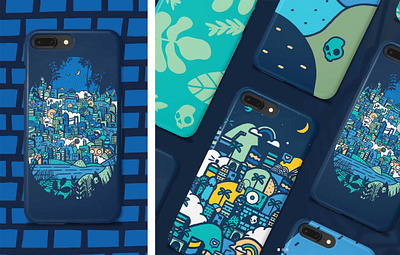 Skullcandy x Threadless #feelcurious phone cases buildings city curious doodle drawing exploration illustration landscape phone case phone cases threadless