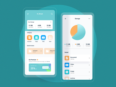 File Management Mobile App android app clean cloud cloud app design file management ios simple ui user experience userinterface ux