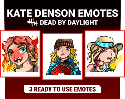 3 Kate Denson DBD Emotes / Dead By Daylight / Twitch Emotes anime emotes dead by daylight emote twitch twitch badges twitch emote twitch graphic