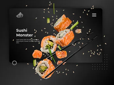 Sushi Monster design japanese japaneserestaurant minimal minimalist restaurant sushi sushi logo sushi roll sushiroll ui uiux web webdesigner