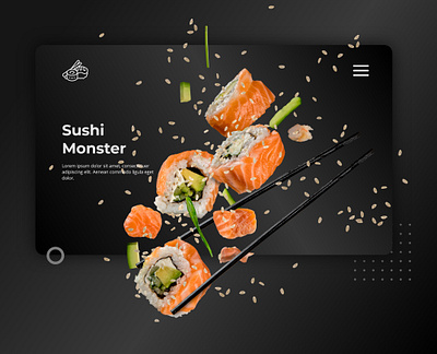 Sushi Monster design japanese japaneserestaurant minimal minimalist restaurant sushi sushi logo sushi roll sushiroll ui uiux web webdesigner