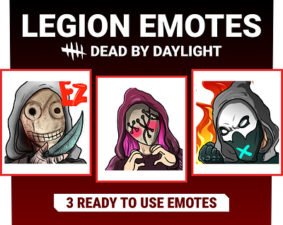 3 Legion DBD Emotes / Dead By Daylight / Twitch Emotes anime emotes dead by daylight emote twitch twitch badges twitch emote twitch graphic