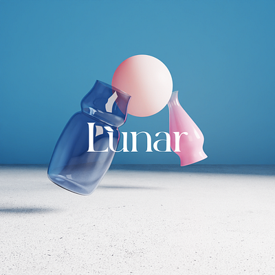 Lunar 3d blender branding minimal