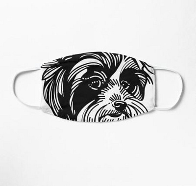 Biewer Terrier Face Mask 2020 animal art art artwork corona coronavirus design designer dog art dog dad drawing face mask logo design mask mask design