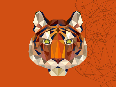 polygon tiger adobe illustrator animal cartoon design illustration illustrator mascot polygon tiger vector vectorart