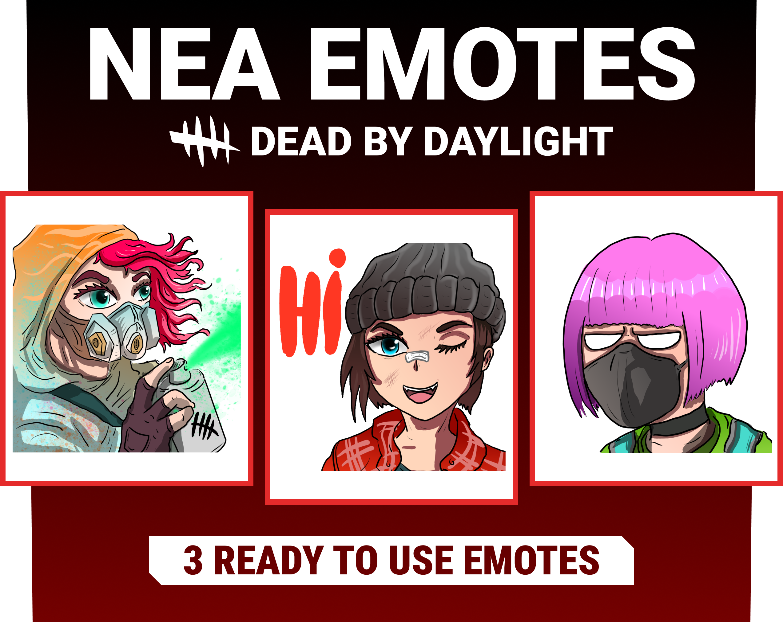 3 Nea Karlsson DBD Emotes / Dead By Daylight / Twitch Emotes by Nomad Grls  on Dribbble