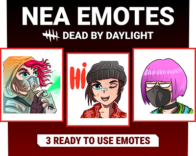 3 Nea Karlsson DBD Emotes / Dead By Daylight / Twitch Emotes anime emotes dead by daylight emote twitch twitch badges twitch emote twitch graphic