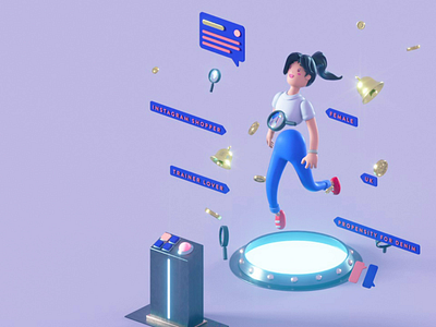 Ometria Lifecycle - Retention Marketing 3d animation 3d motion animation brand branding clean design identity minimal motion motion design octane octane render people scene