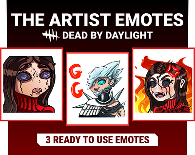 3 The Artist DBD Emotes / Dead By Daylight / Twitch Emotes anime emotes dead by daylight emote twitch twitch badges twitch emote twitch graphic