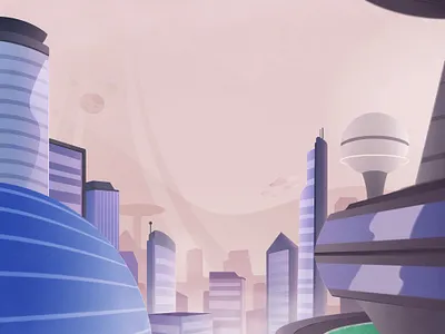 Environment art cartoon city design downtown future futuristic illustration tech vector