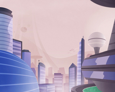 Environment art cartoon city design downtown future futuristic illustration tech vector