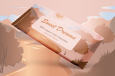 Chocolate Bar autumn branding business caramel chocolate chocolate bar chocolate bar mockup chocolate packaging design illustration illustration art illustrator milk chocolate mockup package package design packaging packaging design packaging mockup vector