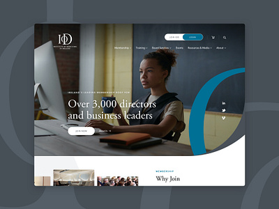 Institute of Directors Ireland - Website blue business color corporate design desktop directors graphic design institute ireland leaders mobile simple ui ux