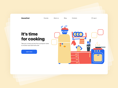 Cooking course cook course design illustration minimal ui uidesign ux uxdesign