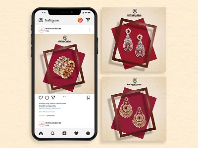 Wedding Jewellery Social Media Ads accessories advertising art branding creative creative design fashion brand frame graphic artist graphic design jewelery jewellery online jewels marketing online marketing online shopping post red social media social media design