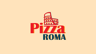 Pizza Roma Logo design flat illustration logo minimal