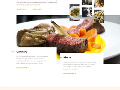 Finally something on Dribbble! food food and drink large image masonry nunito sans orange restaurant source sans pro website