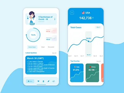 Covid-19 app app design icon illustration illustrator minimal ui ux vector web