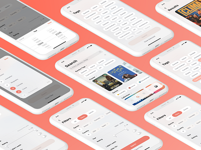 Movie App (Search page) app application cinema filter filters mobile ui movie online cinema pantone 2019 search tags ui ux