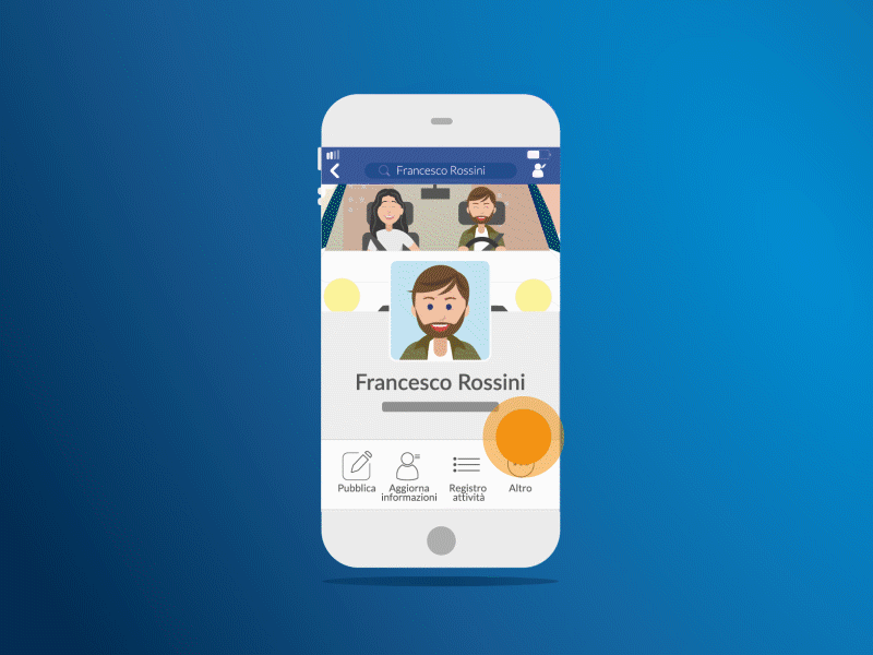 Facebook profile animation crafted by Alessandra Rosa featuring smooth dynamic effects