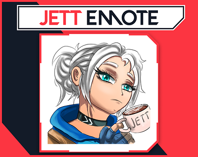 JETT Emote from Valorant for Streamer / Twitch Emotes anime emotes emote riot games twitch twitch badges twitch emote twitch graphic valorant