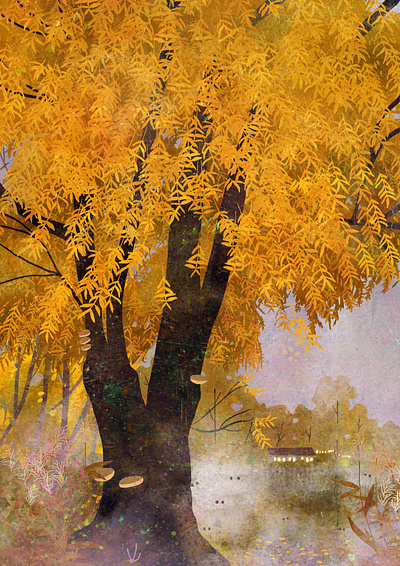 volksgarten autumn background illustration backgroundart illustration nature