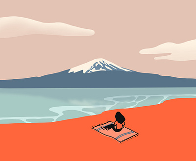 Mount Fuji applepencil applepencilillustration digitalart flat illustration fuji illustration illustration digital illustrator japan japanese landscape illustration mount fuji procreate travel illustration