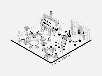 Isometric Office Spaces: 13-15 architect architecture design illustration interiors isometric isometric illustration minimal office vector