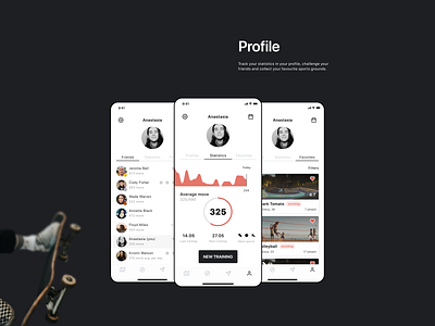 Sport Locals App (Profile) app application chart charts profile search sport statistics ui user ux workout