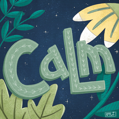 Calm digital handdrawn handlettering illustration lettering typography