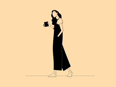 Me drinkin' bone broth character design doodle flat illustration illustration self portrait