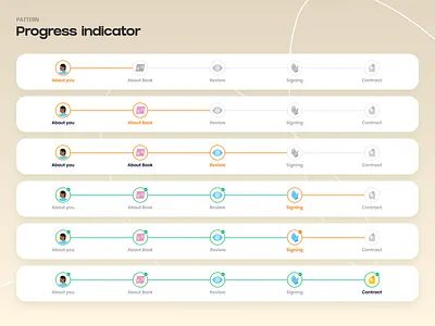 Progress Indicator branding design illustration konturpasha progress progress indicator progress tabs