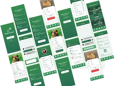 Find my Pet mobile app design 365 daily challenge log in messenger product design profile page sign up ui ux