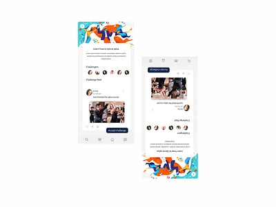 Challenge feed screen app app design challenge design illustration mobile app mobile design tunisia ui ux