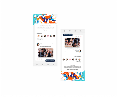 Challenge feed screen app app design challenge design illustration mobile app mobile design tunisia ui ux