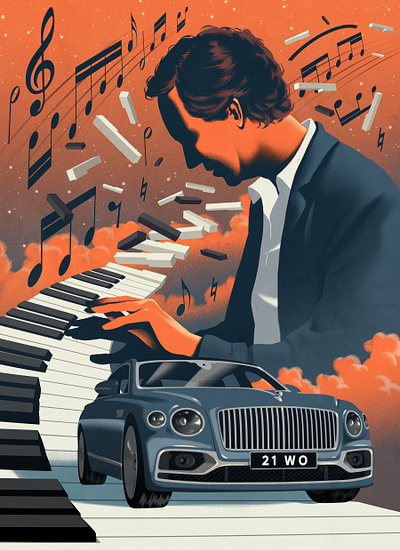 Steve Mazarro conceptual digital editorial folioart illustration music