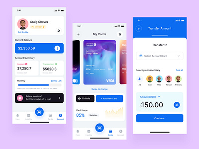 Swiftpay Application app bank banking buy credit card debit finance fintech online banking pay payment purchase swift ui ux visa