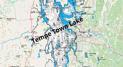 Tempe Town Lake depth map fishing map marine chart nautical chart