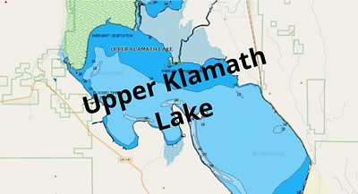 Upper Klamath Lake depth map fishing map marine chart nautical chart typography