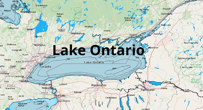 Ontario Lake depth map fishing map marine chart nautical chart typography